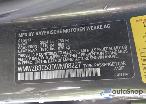 2013 Mini Countryman Cooper z USA, uszkodzony, nr VIN WMWZB3C53DWM08227